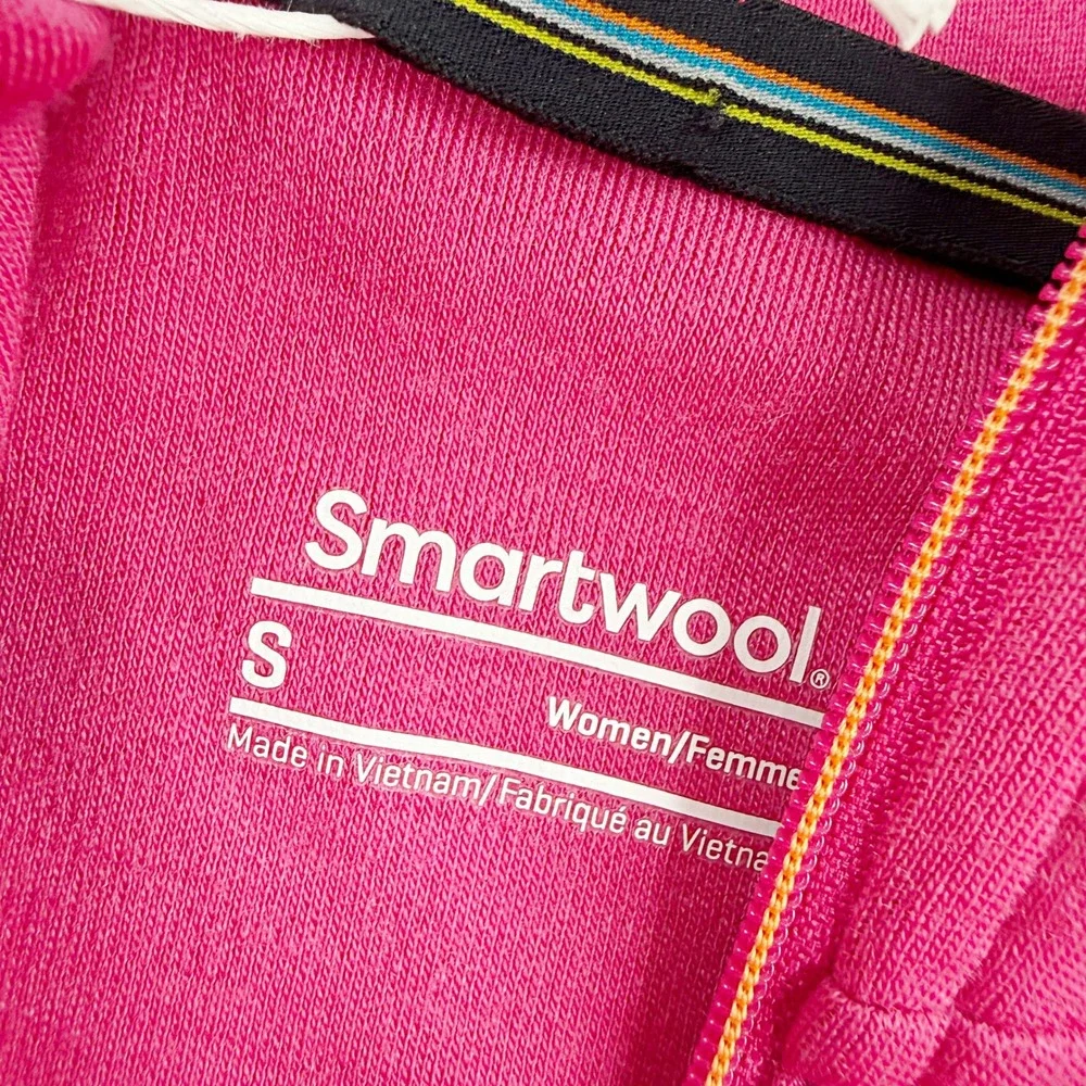 Smartwool Classic Thermal 1/4 Zip Baselayer Top Size S Womens Power Pink NEW - Picture 7 of 9